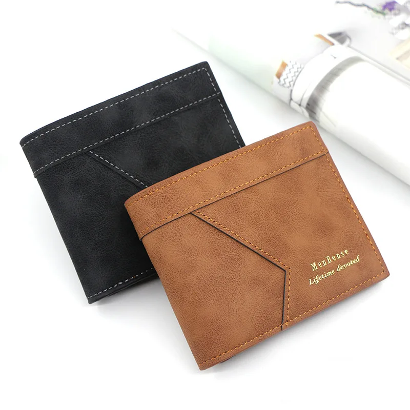 Men's Short PU Leather Large Capacity Wallet, Men's Short PU Leather Wallet, Multi-card Multi-function Card Bag,Durable