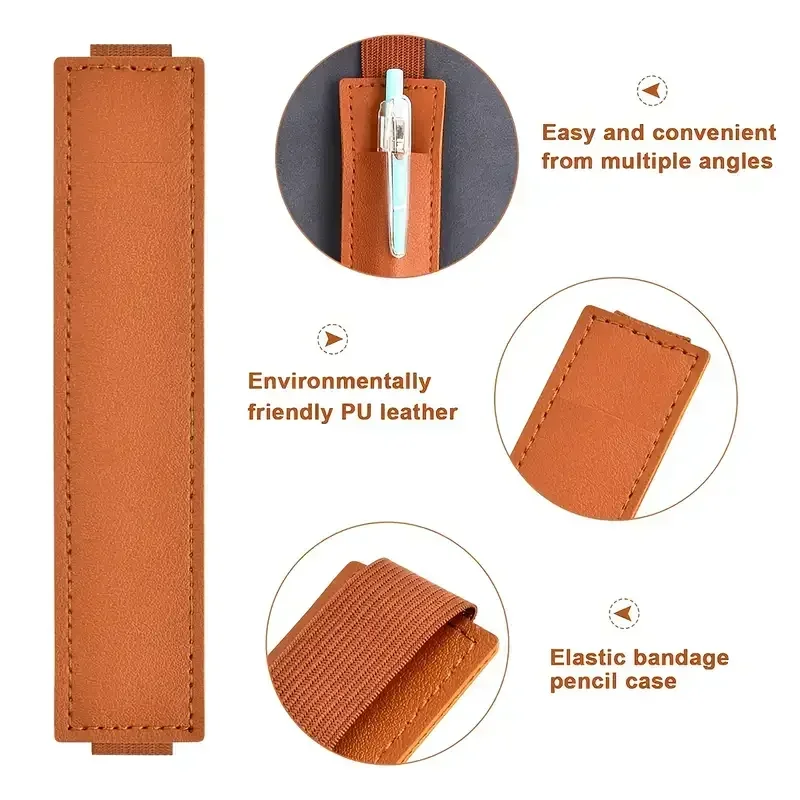 Portapenne con fascia elastica regolabile in pelle 1/2 pezzi, custodia per penna per pianificatore, portapenne per notebook, portapenne per notebook