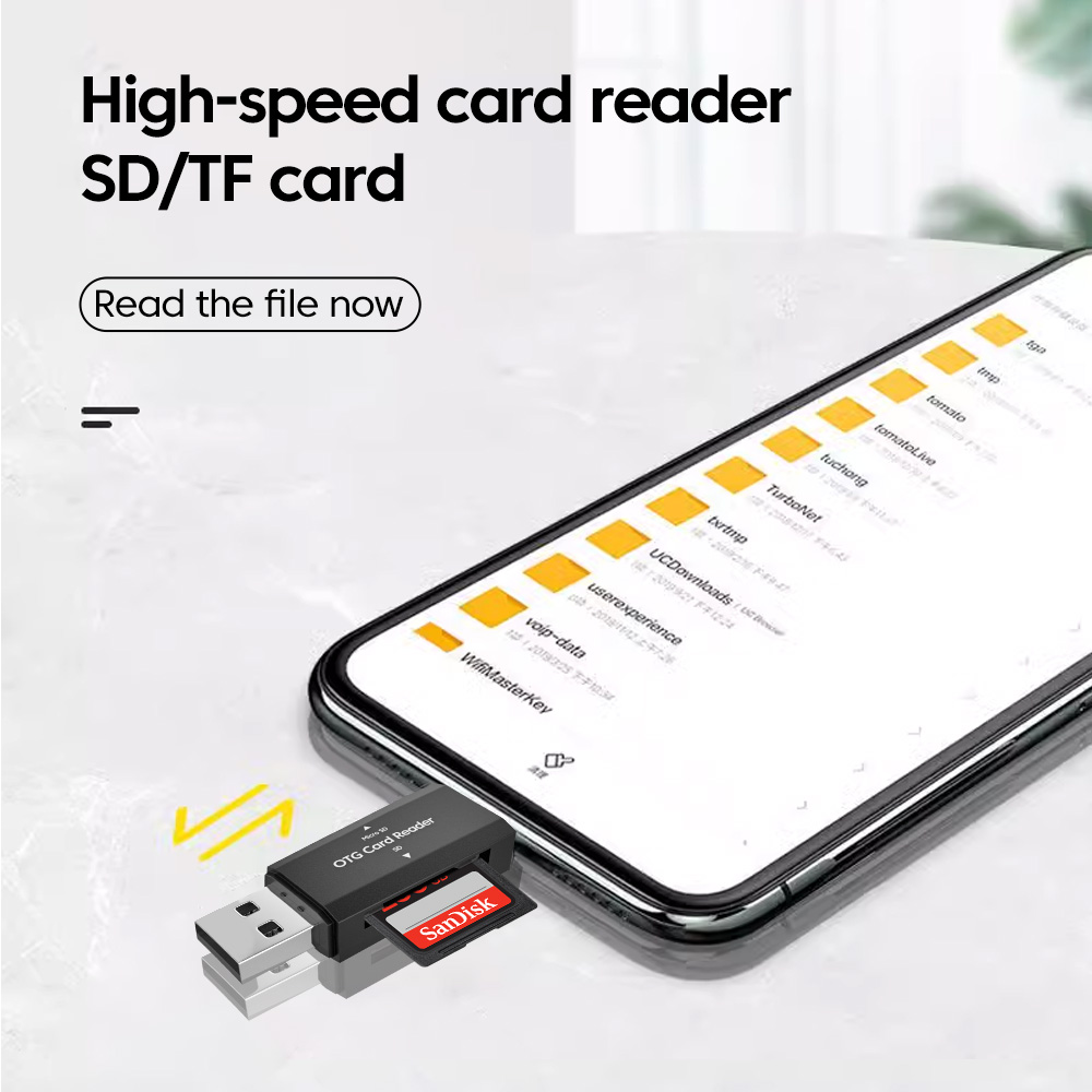 Type C SD TF Card Reader 2 in 1 USB 2.0 Card Reader for PC Laptop Accessories High Speed Smart Memory Cardreader SD Card Adapter