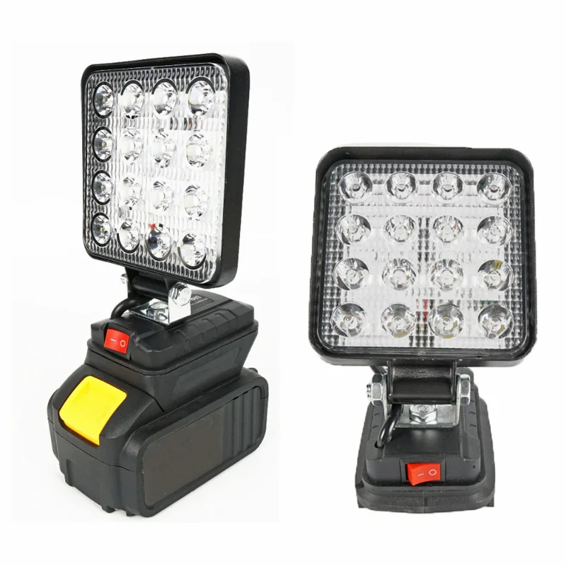 Nueva linterna LED, luces de inundación para exteriores para Makita/DeWalt/Milwaukee/Bosch, luz de trabajo con batería de iones de litio de 18V, iluminación de Camping BL1430