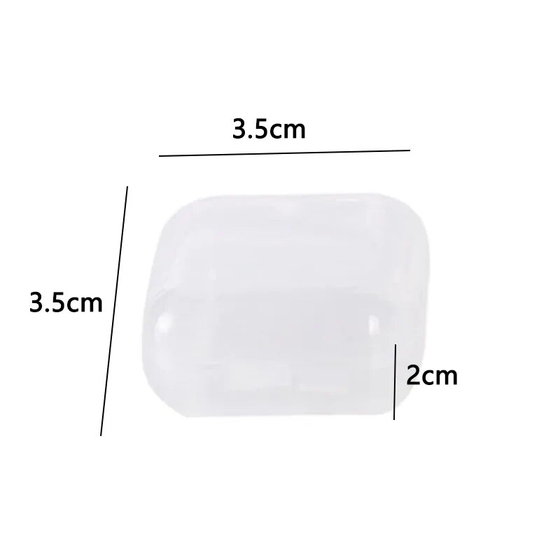 Mini caixa de armazenamento de jóias de plástico quadrado transparente flip portátil recipiente de comprimidos suporte de jóias embalagem brincos vitrine