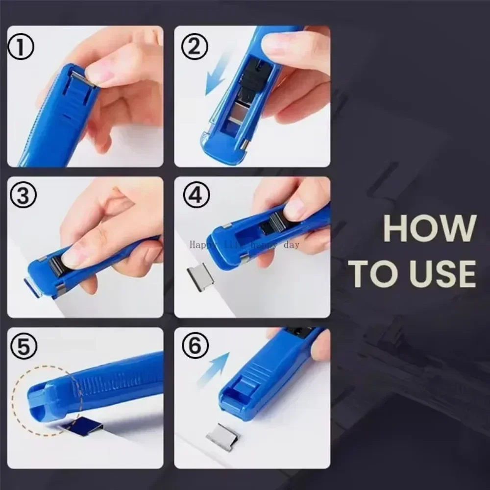 50 pz Push Clip Cucitrice Graffetta Rimozione Raccoglitore Push Morsetto Dispenser di Nastro Graffette Forniture Per Ufficio Set Forniture Per Desktop
