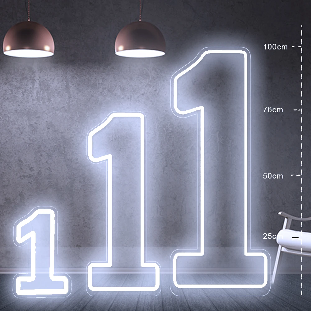 Letrero de números de neón LED de tamaño extragrande, 76 cm | 100 cm de pie y montado en la pared para decoración de celebración de bodas, fiestas de cumpleaños