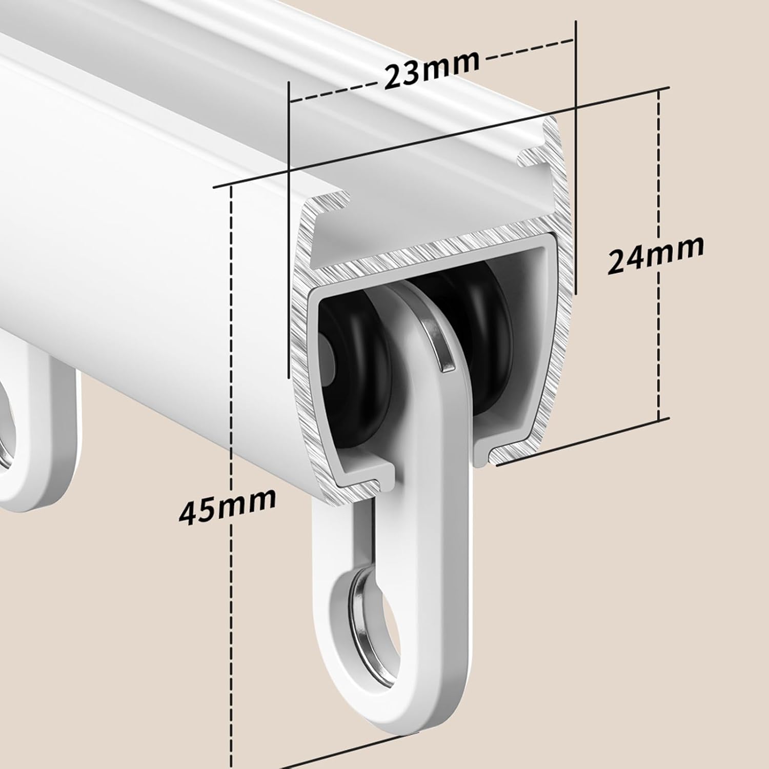 Cortina TracksSent - Barras de cortina de aleación de aluminio para divisores de sala de estar y dormitorio, 3,0 m, color negro