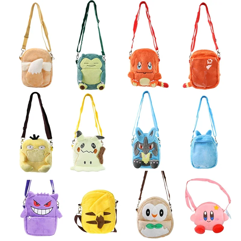 Gengar Mimikyu Snorlax Rowlet Lucario Charmander Plüsch Rucksack Pokemon Anime Schulter Tasche Puppe Spielzeug