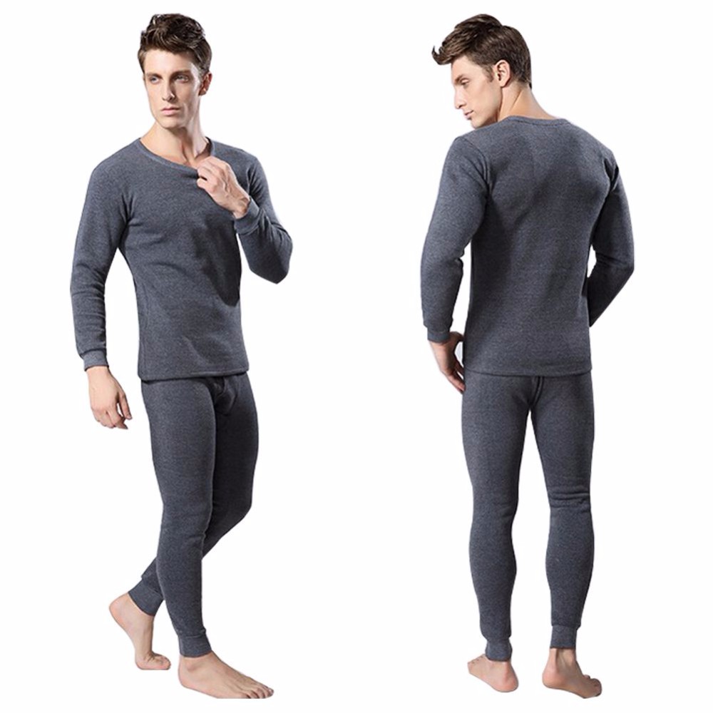 Intimo termico invernale Mutande lunghe da uomo Mantieni caldi Top + Pantaloni Set Abiti spessi Comodi set di biancheria intima termica