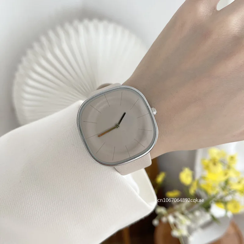 ผู้หญิงหรูหรานาฬิกา Minimalism Square Dial สายหนังนาฬิกาควอตซ์ใหม่นาฬิกาคู่นาฬิกาข้อมือ Montre Femme Reloj