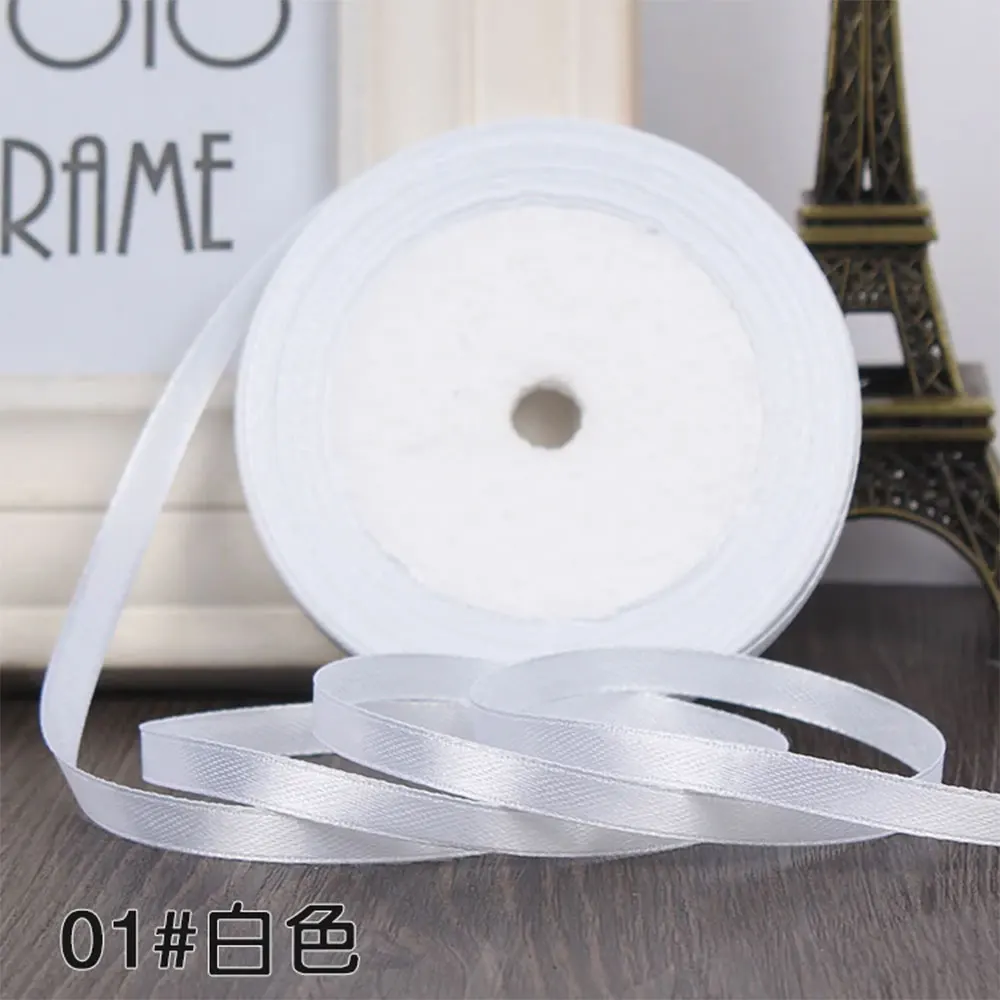 22 เมตร (25 หลา) ผ้าไหมซาตินริบบิ้น 1/4 "(6 มม.) party งานแต่งงานหน้าแรกตกแต่งห่อของขวัญคริสต์มาสปีใหม่ DIY วัสดุ