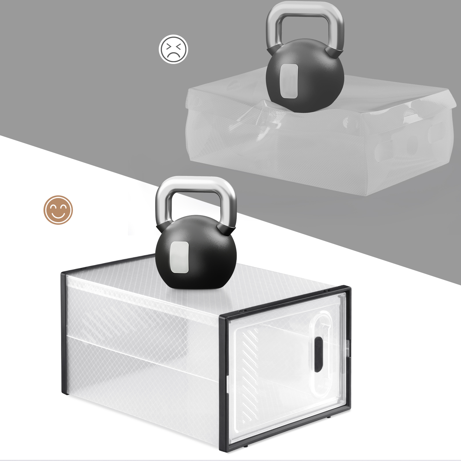 Organizzatore per riporre scarpe nero trasparente 8/12/18 pezzi scarpiera pieghevole scatole per scarpe impilabili con porta magnetica