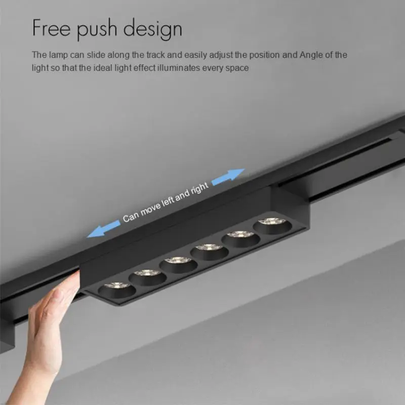 ST1 Series Bề Mặt Siêu Mỏng Từ Tính Theo Dõi Đèn Không Có Tế Bào Cần Chiếu Sáng Độ Cứng Cao Hiện Đại Linh Hoạt Đèn Sống Nhà
