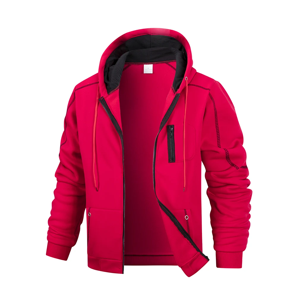 Heren casual sport rits hoodie jas effen kleur vest sweatshirt voor herenkleding sportkleding slim fit casual jas