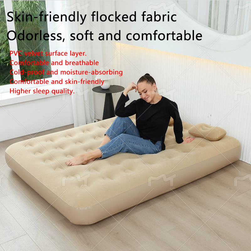 Cama de aire automática, cama inflable para el hogar, colchón de aire individual, cama doble perezosa, colchón de aire portátil para exteriores