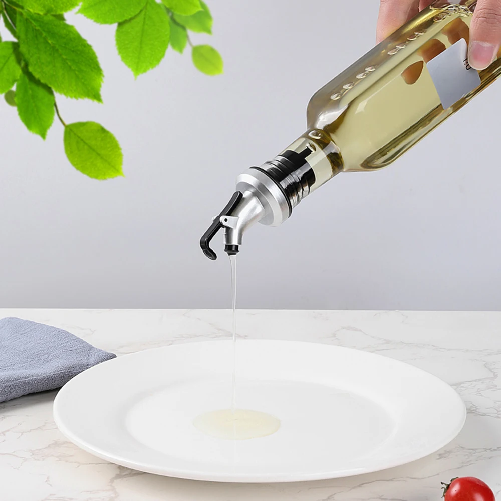 3 個シルバースプレーペイントオイルボトルプラグプラスチックオイルボトルプラグ醤油酢ボトルプラグオイル注ぎノズル