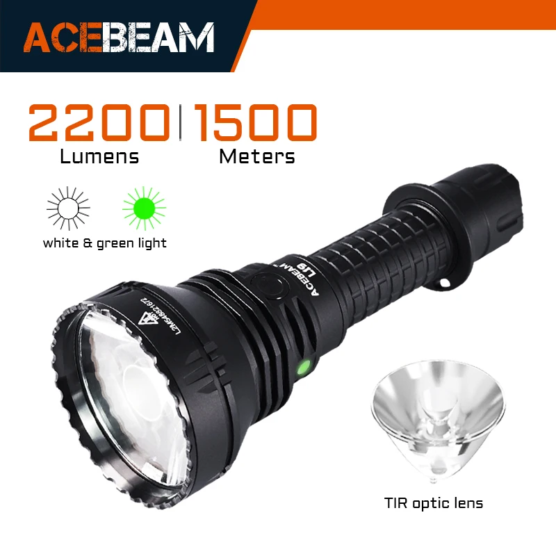 ACEBEAM L19 2.0 Săn Bắn Đèn Pin 2200 Lumens 1184 Bãi Dài-Rạng Đèn Pin Sạc Cho Săn Ban Đêm
