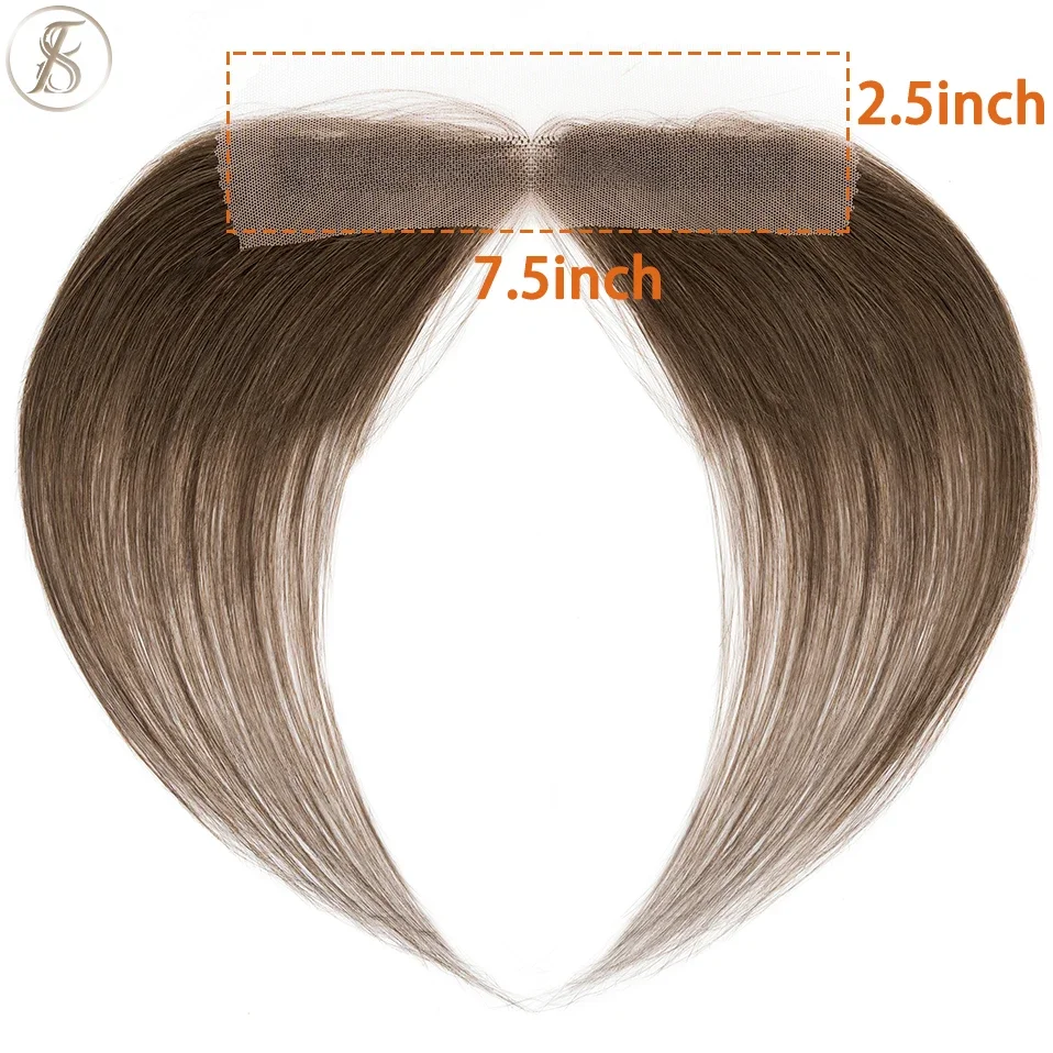 TESS 女性トッパー人毛 10 インチナチュラルヘアラインヘアパッチ脱毛ハンドフックレースシングルノット髪目に見えないかつら