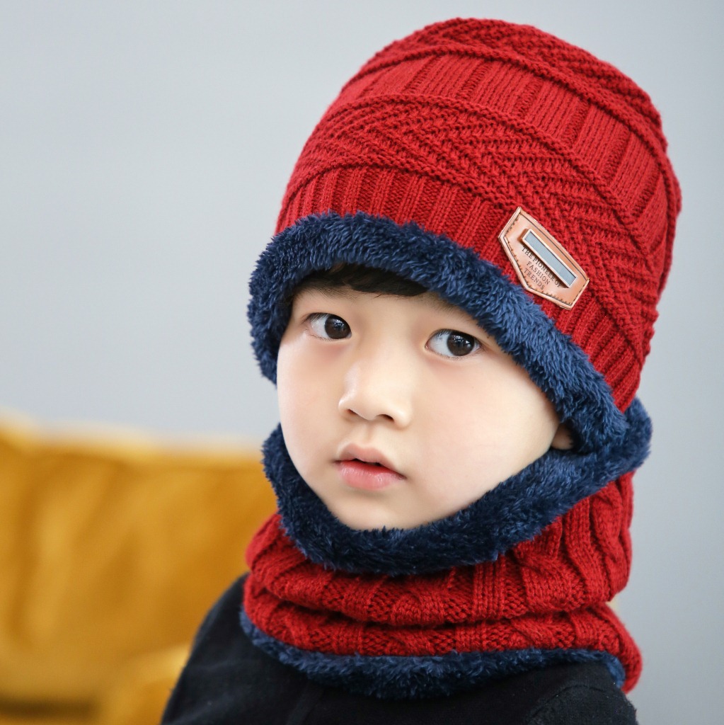 Winter Muts Sjaal En Handschoenen Set Pluche Warmer Kinderen Gebreide Muts Baby Jongens Mutsen Cap Sjaal Handschoen Pak Voor kids Meubi