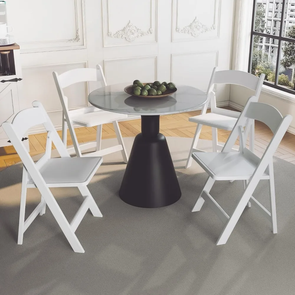 Resin Folding Chairs with Cushion Folding Chairs,Lightweight Plastic Chairs,Comfortable Foldable Chairs for Wedding,Party, Home.
