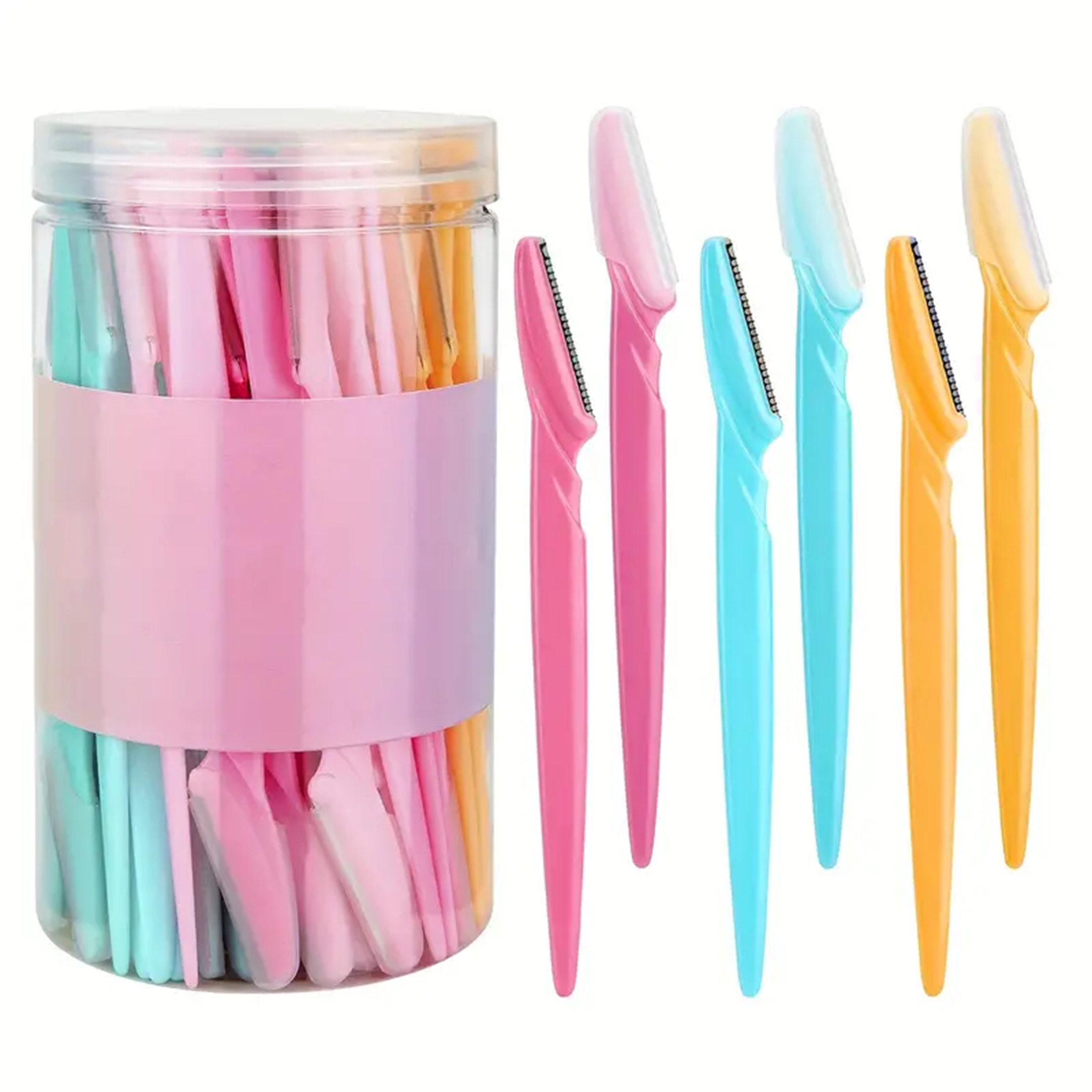 5/10/30/40pcsbrow Razor y afeitadora facial para mujeres y hombres, recortador de pelo y afeitadora de cejas con cubierta protectora, seguro