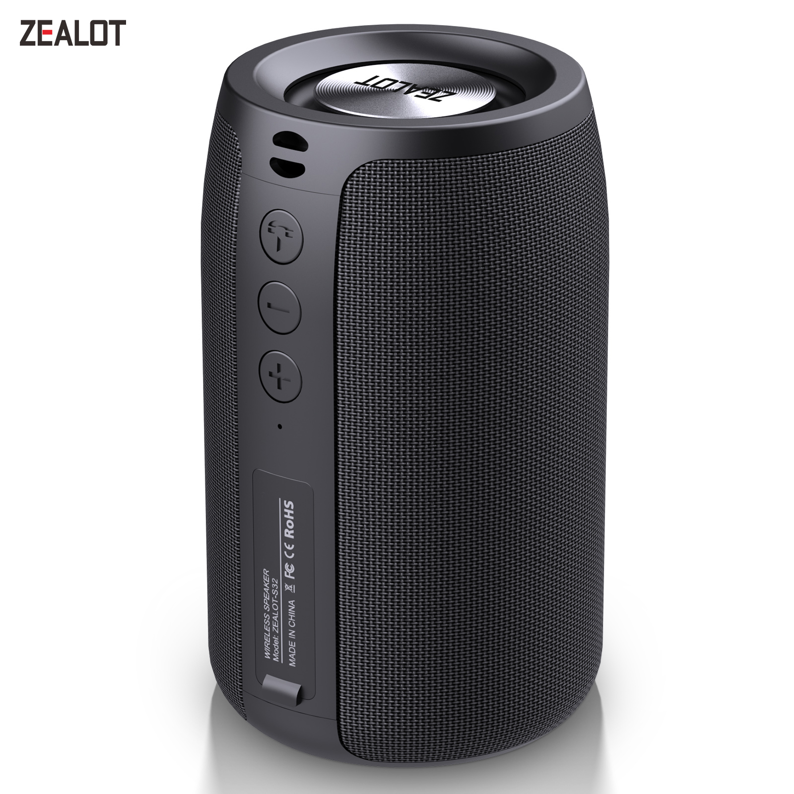 Zealot s32 alto-falante sem fio bluetooth mini alto-falante portátil do subwoofer da alta fidelidade com apoio tf da coluna do rádio de fm, tws, movimentação do flash de usb