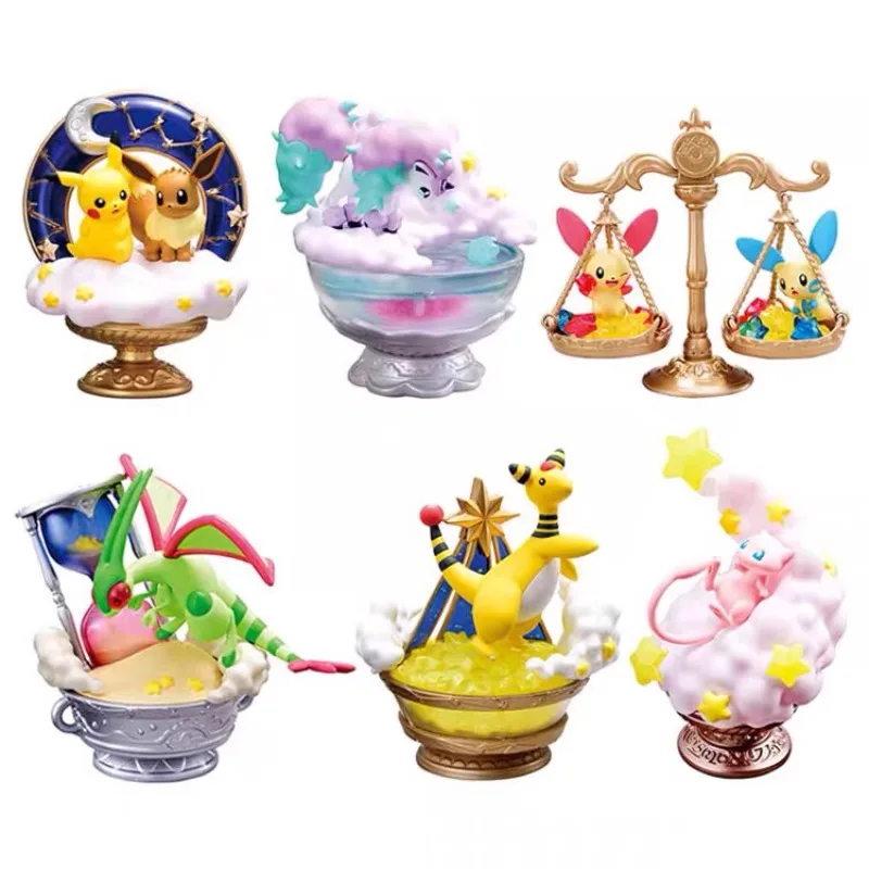 Pokemon Figures Miniature Blind Box Starrium Series Scene Props Ampharos Flygon Ponyta Plusle Minun Mew Pikachu Toy Ornaments