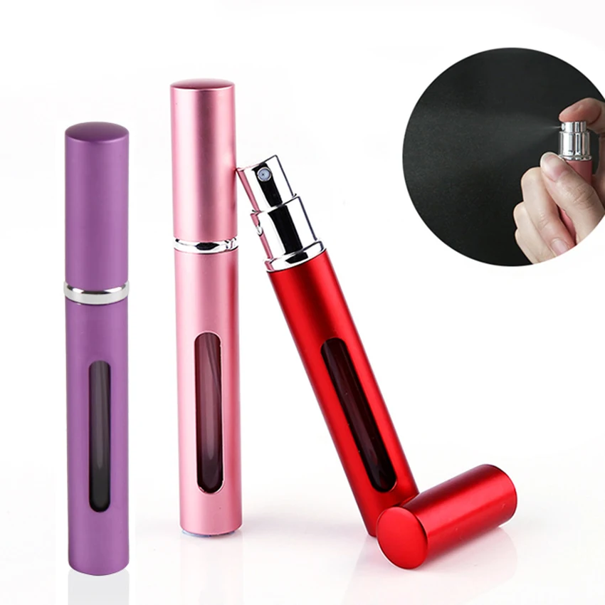 1 pz 104mm * 15mm 5ml Bottiglia di profumo riutilizzabile Formato da viaggio Portatile Ultra Fine Spray Bottiglia Atomizzatore Bottiglia riutilizzabile vuota 5ml