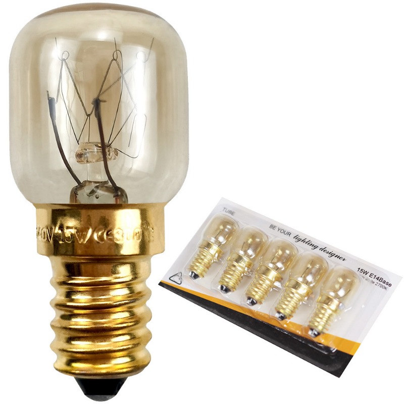 5 stks 220 V E14 300 Graden Hittebestendig Magnetron Lamp Fornuis Verlichting Lamp 15 W 25 W Goud Zilver