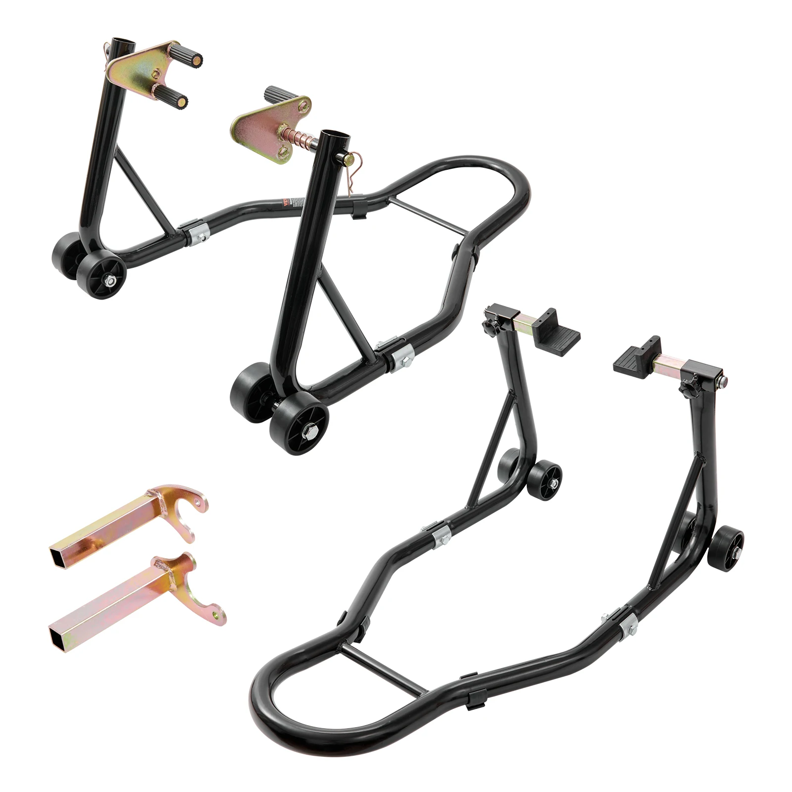 SucceBuy Motorrad-Ständerlift, 850 lbs, vorne und hinten, Combo-Ständer, Hebeständer, Vorder- und Hinterrad, Gabelständer, robuster Hinterradständer