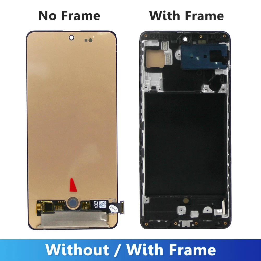 AMOLED For Samsung A71 Display Replacement with Frame, For Samsung A715 A715F A715FD LCD Display Touch Screen Digitizer Assembly