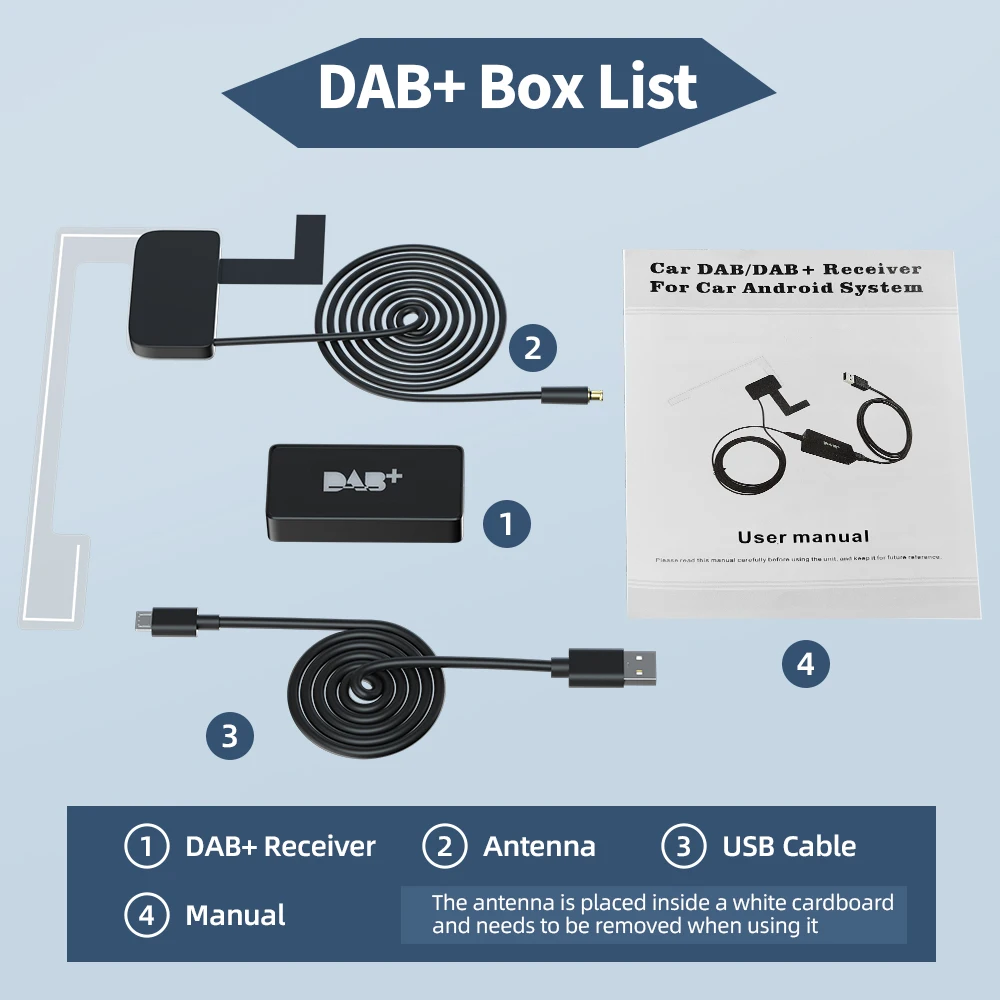 Grandnavi Car DAB+ Digital Radio Box DAB+ Receiver Antenna Aerial USB Interface Portable for Android Car Radio Stereo