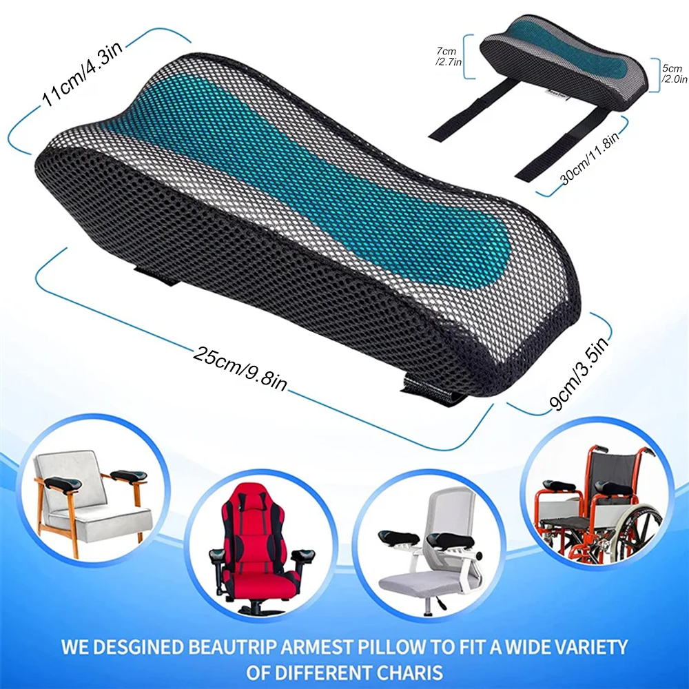 Office Chair Armrest Pad Elbow Pillow Comfortable Support Cushion Memory Foam Inner Core Sofa Cushion For Home Office Game Chair