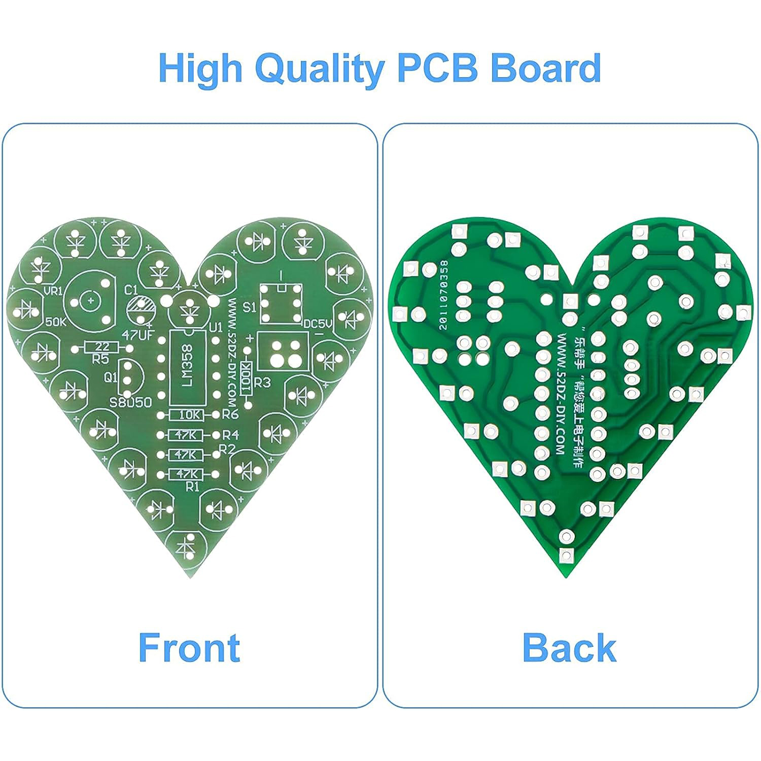Soldering Project DIY Electronics Kits - Heart Shape LED Lights Soldering Practice Kit Educational Science Kit with Battery Case
