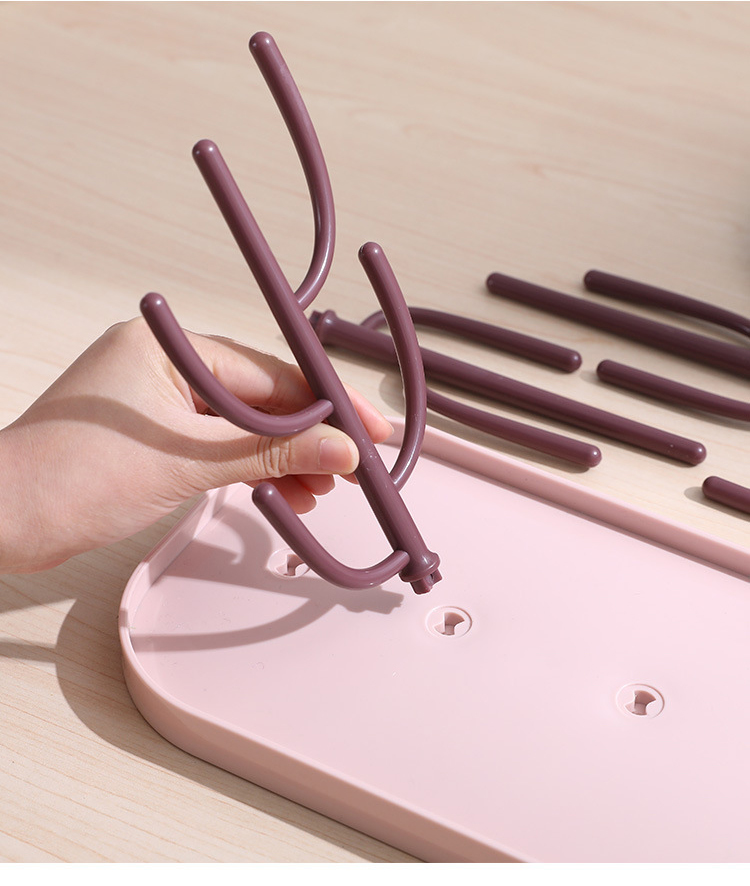 ขวดนมเด็กท่อระบายน้ําจุกนมถ้วยผู้ถือ Drying Rack ขวดทําความสะอาดและเครื่องอบแห้ง