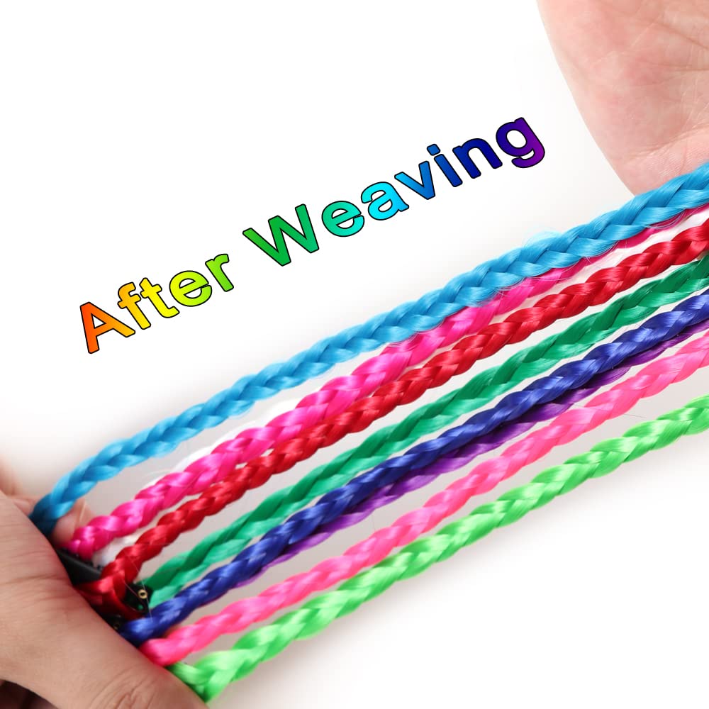 Synthetic 10PCS Clip in Hair Extensions for Women Girls Kids Colored Party Highlights Extensions Multi-colors Straight Hair