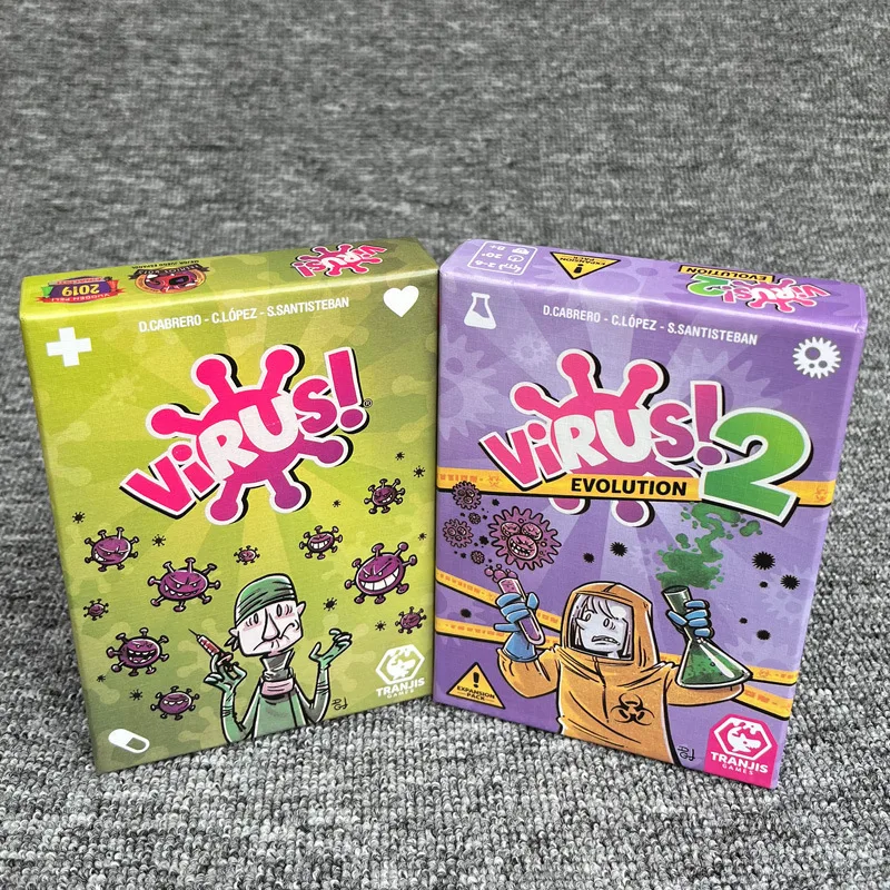 1 caixa de cartas de jogo de vírus divertido vírus 1/2/3 baralho de jogo de tabuleiro espanhol inglês edição francesa versão para festa jogando cartas