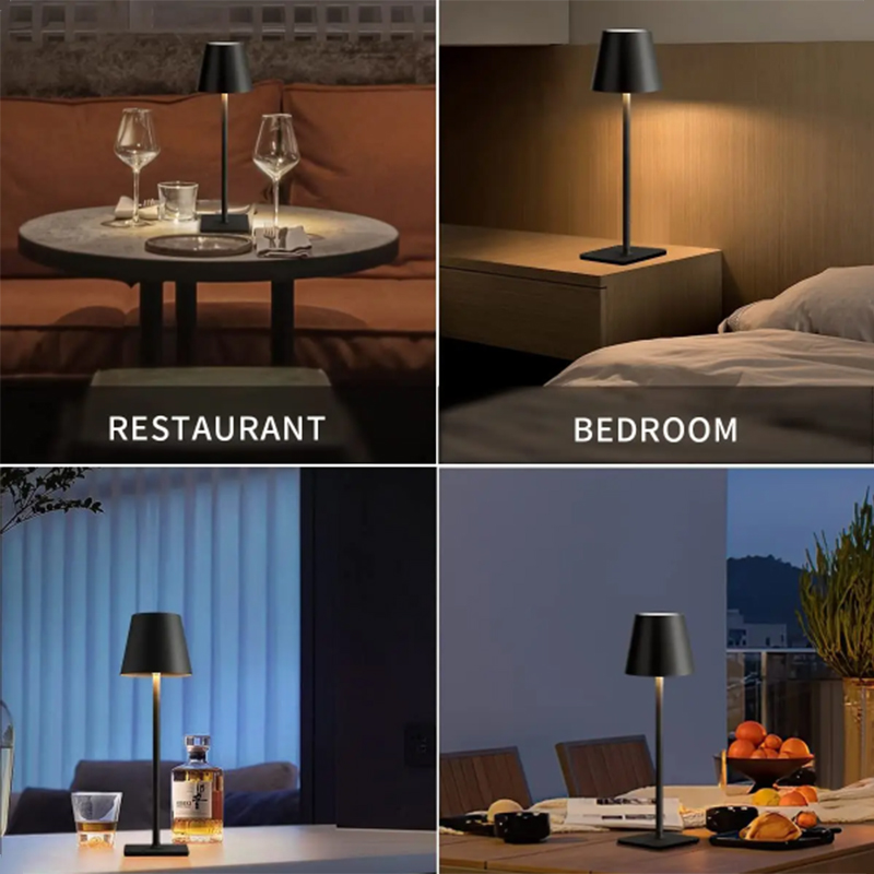LED Desk Lamp Bar Restaurant Ambiance Wireless Table Lamps Study Office Night Light Waterproof Touch Lamp with USB Charging