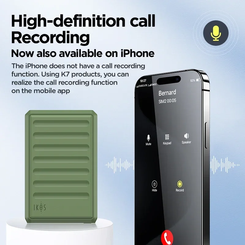 IKOS-adaptador Bluetooth Para iPhone y Android, Tarjeta SIM Dual para compartir datos de red K7 4G, modo de espera, SIMadd