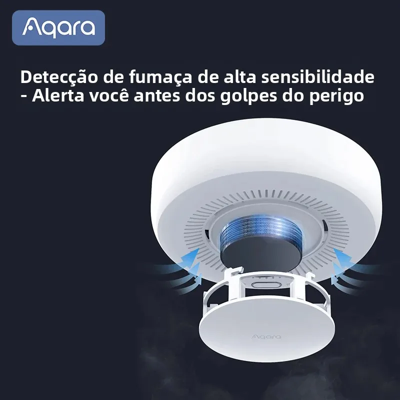 Aqara novo alarme de fumaça inteligente zigbee 3.0 detector de fumaça proteção contra incêndio alarme de segurança em casa som luz alarme com homekit mi casa