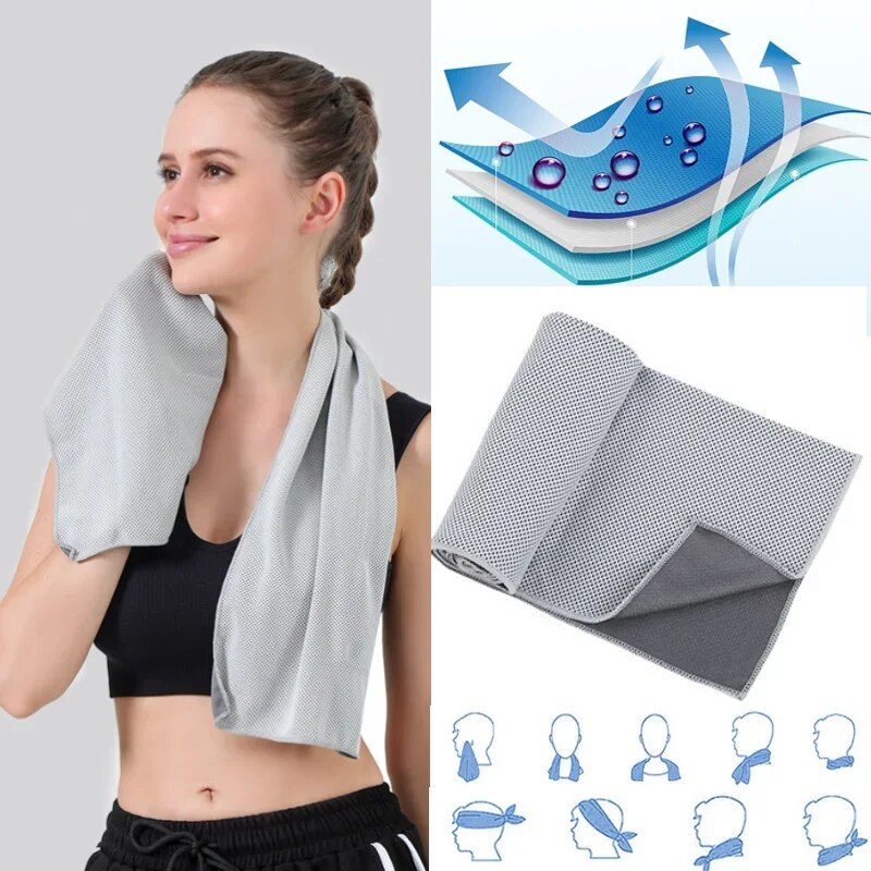 Set portatile Mini gel di silice, Toalha Fria, Fibra De Poliéster, Toalha De Resfriamento AO Ar Livre, Sport fitness, Ginásio, C