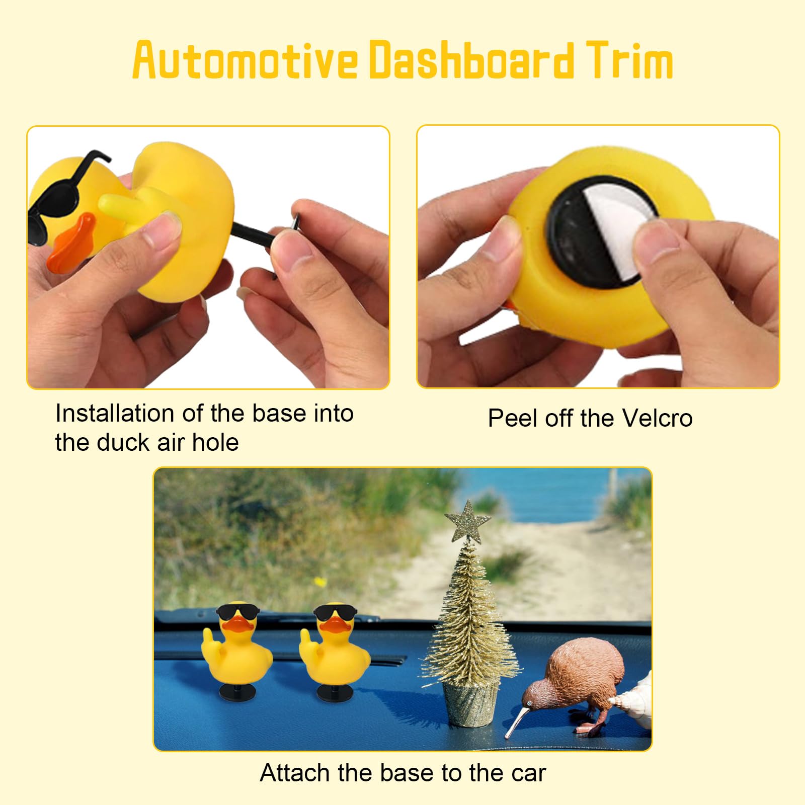 Middle Finger Duck,Unique Rubber Duck,Jeep Rubber Duck with Sunglasse for Bathroom Car Dashboard DecorHome Ornament CreativeGift
