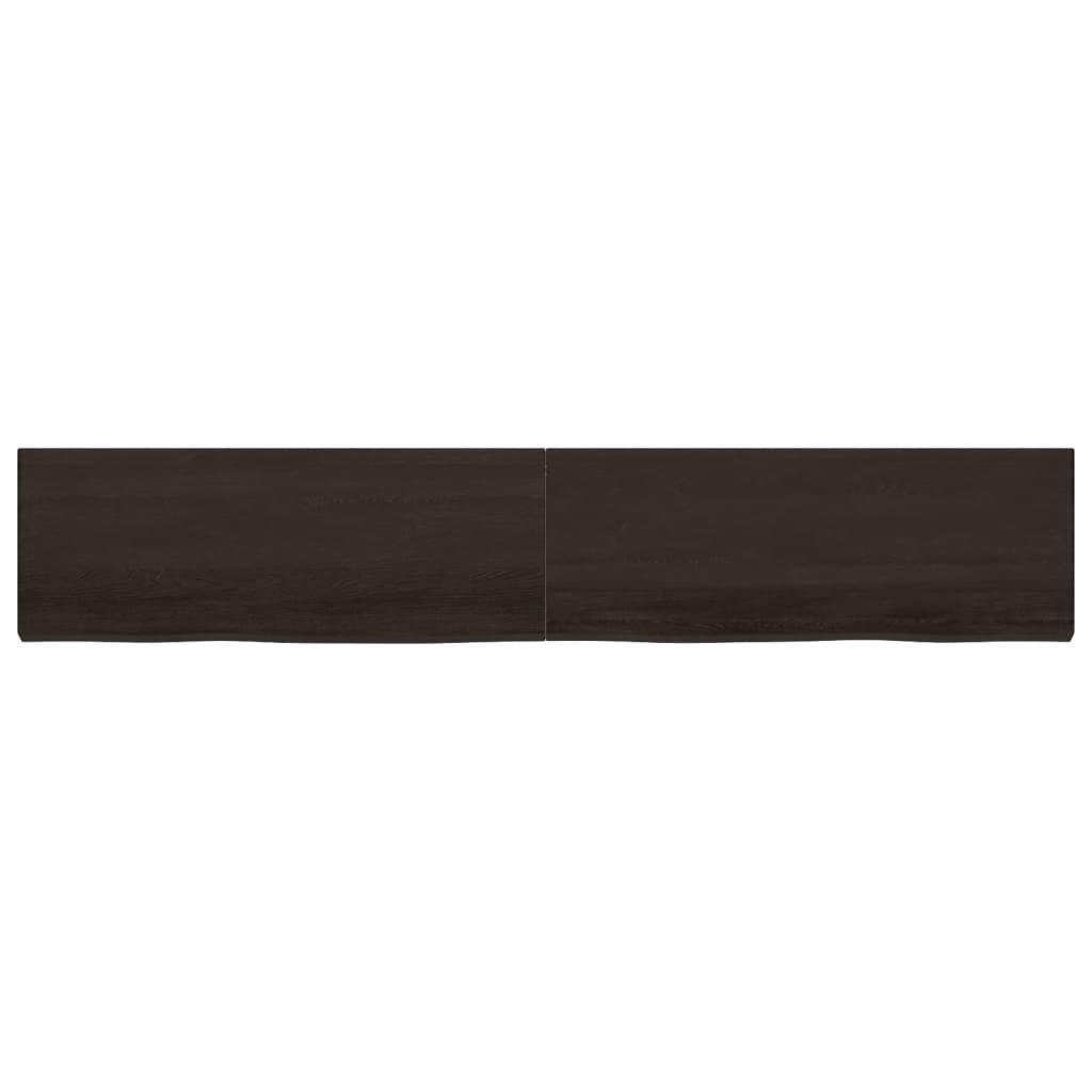 Dark Brown Solid Wood Bathroom Countertop 220x40x(2-6) cm - Durable & Stylish