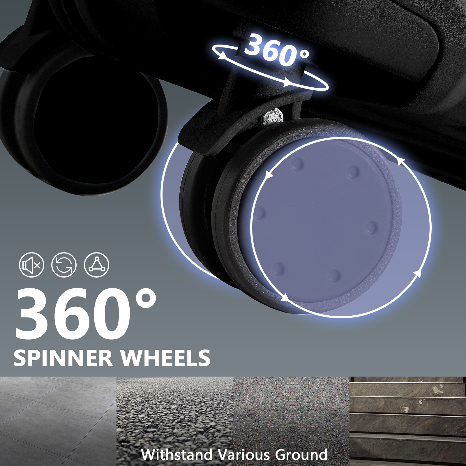 Mala de viagem rolante com estojo cosmético, carrinho, bagagem de embarque, cabine, rodas giratórias, 13 20"