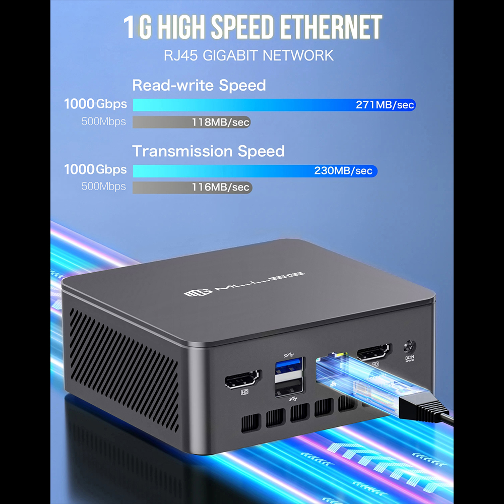 MLLSE G3 Mini PC Intel N100 CPU DDR4 16GB RAM 512GB SSD WiFi5 BT4.2 Windows 11, Mini ordenador de escritorio