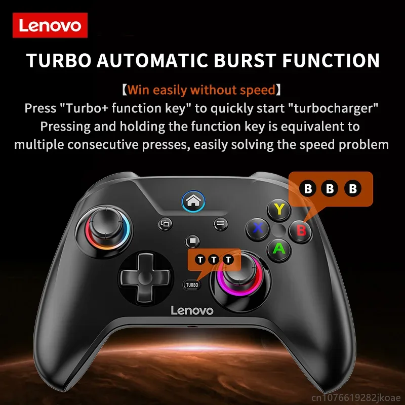 New Lenovo S02 Wireless Controller Bluetooth Gamepad for Nintendo Switch,PC,Android TV,IOS PC Joysticks Six-axis Dual Vibration