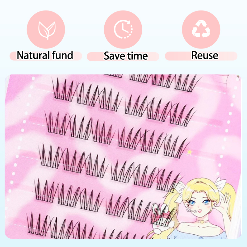 Self Adhesive Eyelashes Cluster Lashes No Glue Individual Lashes Soft Lash Clusters Reusable Self Adhesive Lashes Makeup