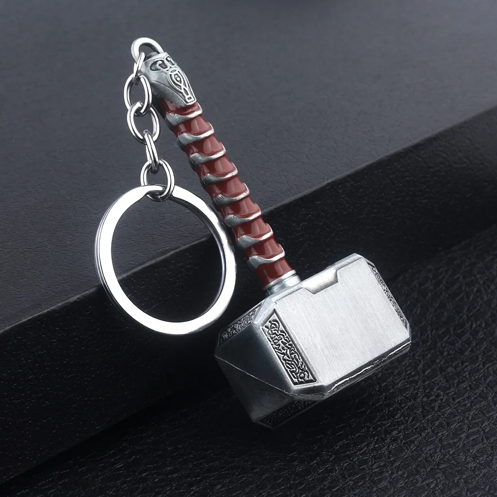 Thor Hammer Metall Schlüsselanhänger Film Schmuck Schlüsselanhänger Cosplay Prop Schlüsselhalter für Fans Tasche Ornament Auto Anhänger Geschenk