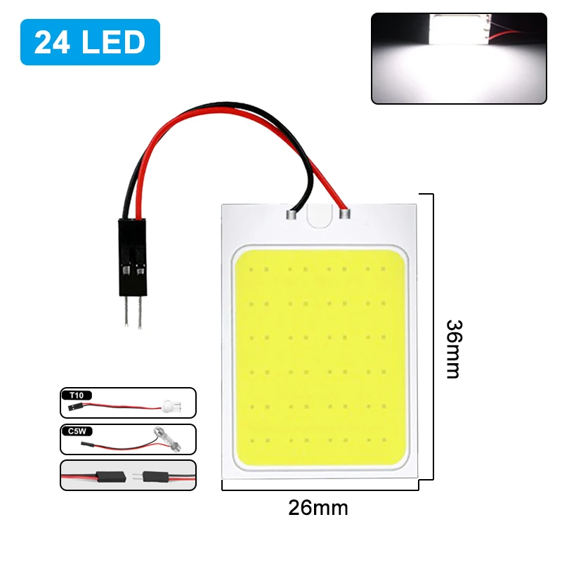 1 Chiếc Ô Tô Bóng Đèn LED T10 W5W C5W C10W Festoon LED 31/36/39/42Mm COB 12V 7000K Nội Thất Ô Tô Dome Đọc Thân Cây Đèn