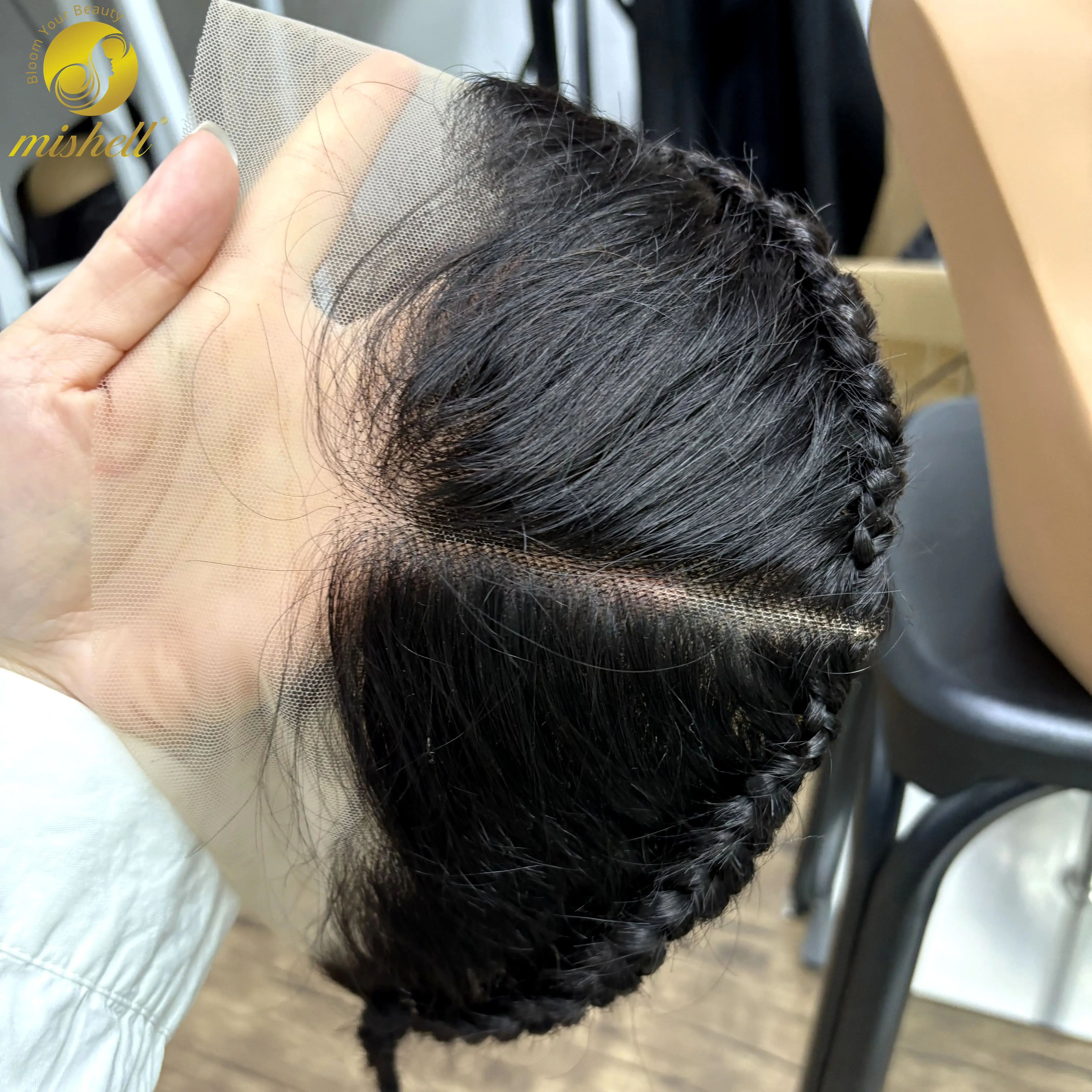 13x4 renda frontal transparente com tranças 10 polegadas natural brasileiro remy cabelo renda frontal com cabelo de bebê para mulheres meninas