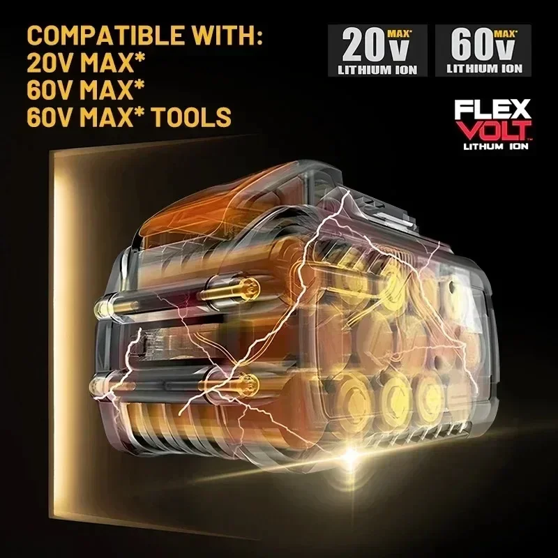 100% Original 6000mAh 20Vfor Dewalt Power Tool BatteryDCB206 20V 6.0Ah Battery DCB206 20V BatteryDCB205 DCB206 with Charger