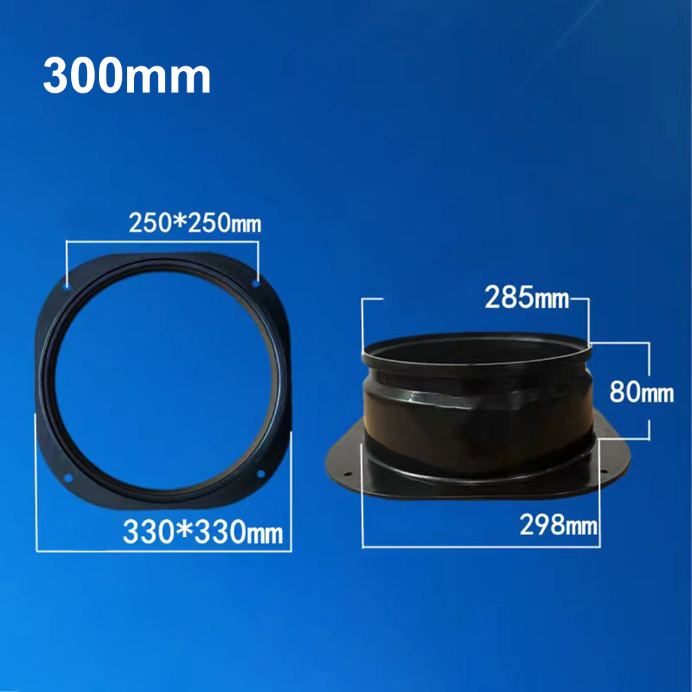 Flange Connector Vent Pipe Adapter  Square To Round Flange Interface For Ventilation Duct Connection Exhaust Pipe Joint