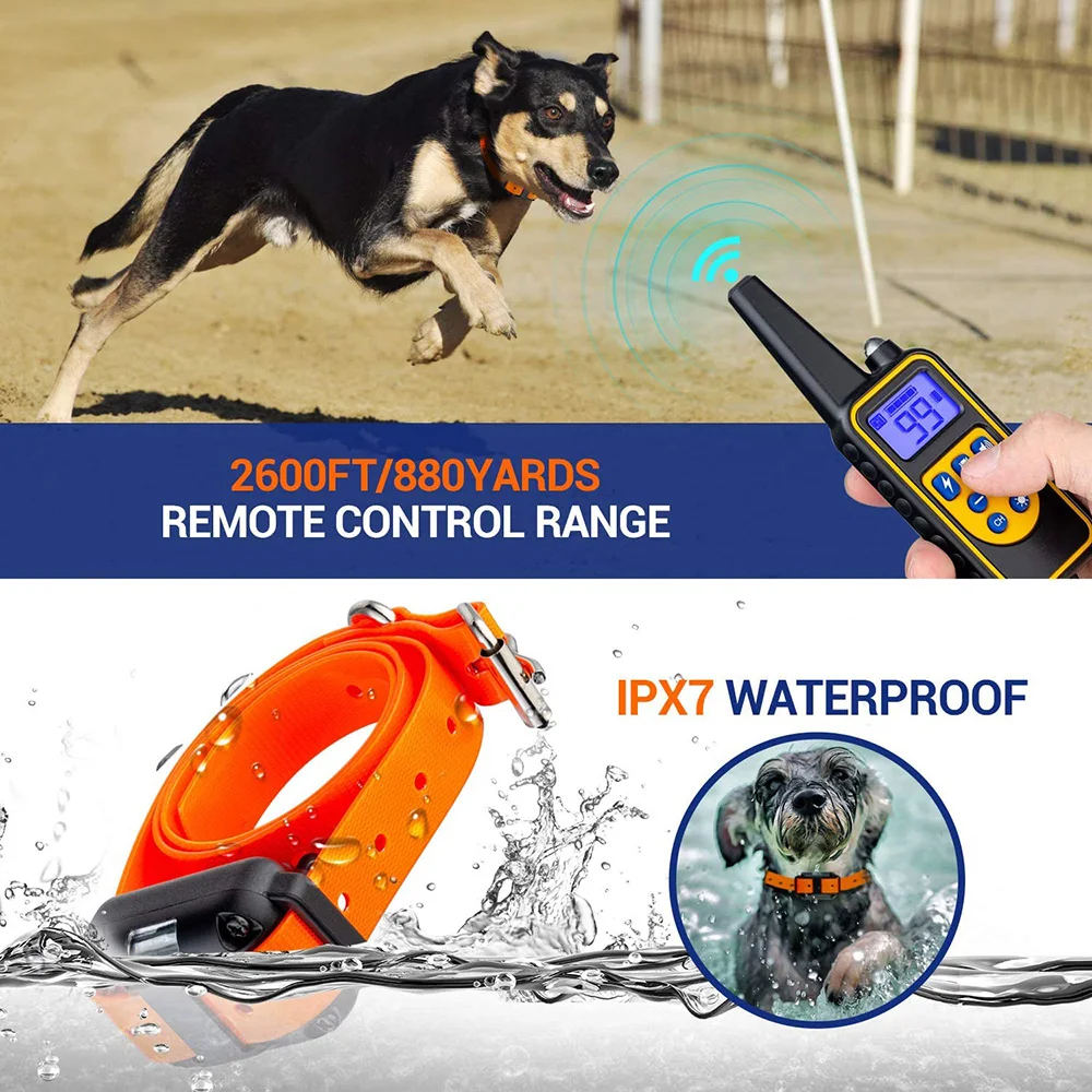 ปลอกคอฝึกสุนัขไฟฟ้าที่ถอดออกได้ Bark ชาร์จ Anti Barking Shock การสั่นสะเทือนสําหรับสุนัขสัตว์เลี้ยงทั้งหมดพร้อม Clicker